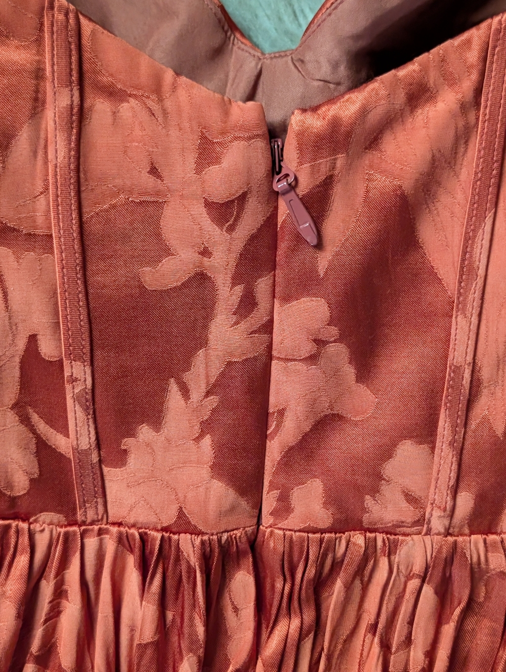 NWT Azazie Jianna Flutter Sleeves Maxi Dress in Rust - Picture 16 of 16